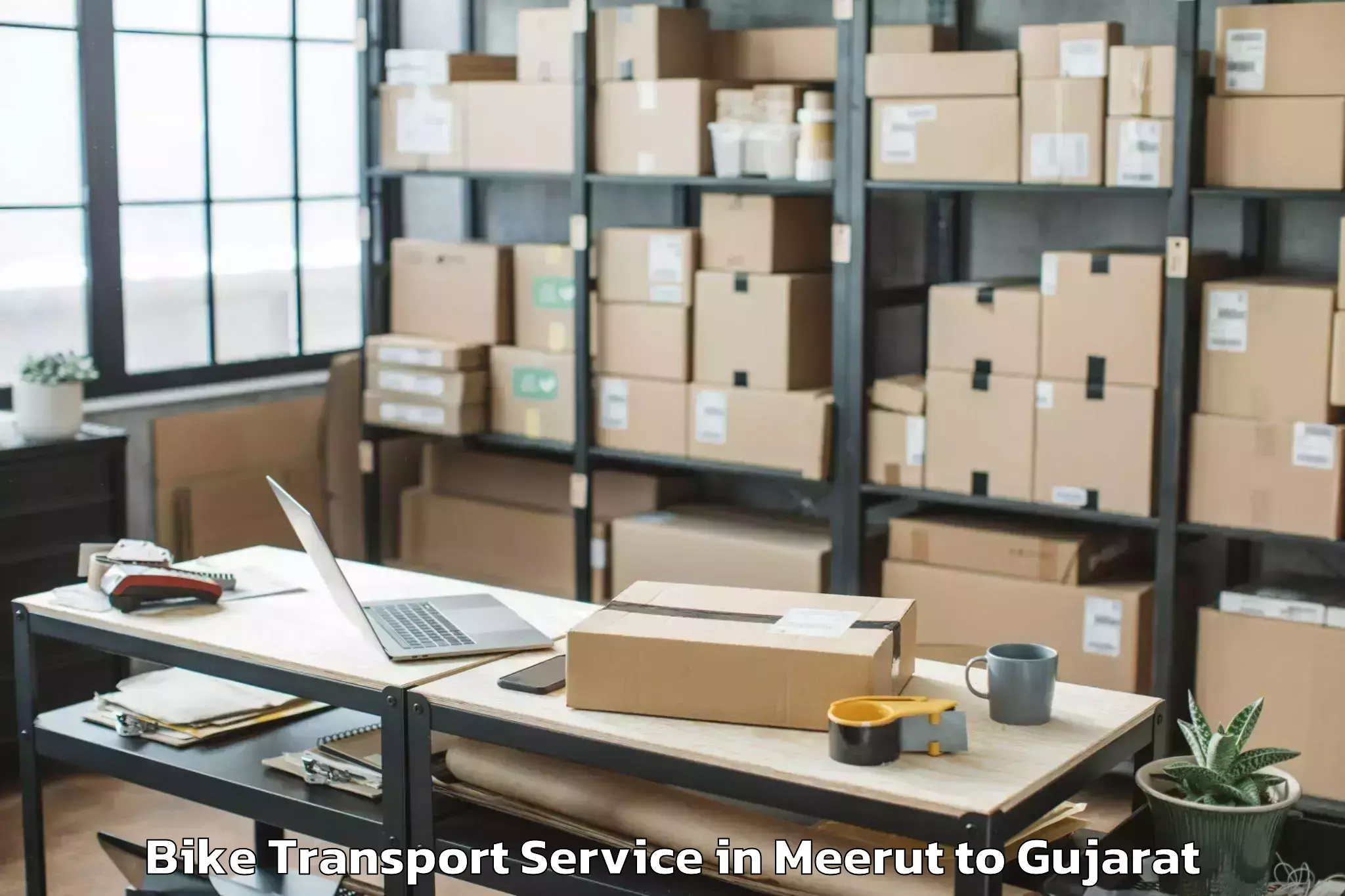 Quality Meerut to Amroli Bike Transport